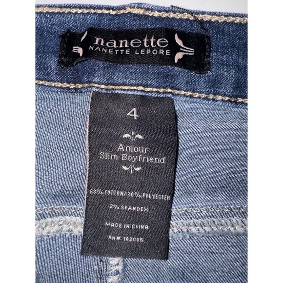 Nanette Lepore Jeans Amour Slim Boyfriend Women’s Size 4 Denim Perfect Butt - Picture 2 of 11